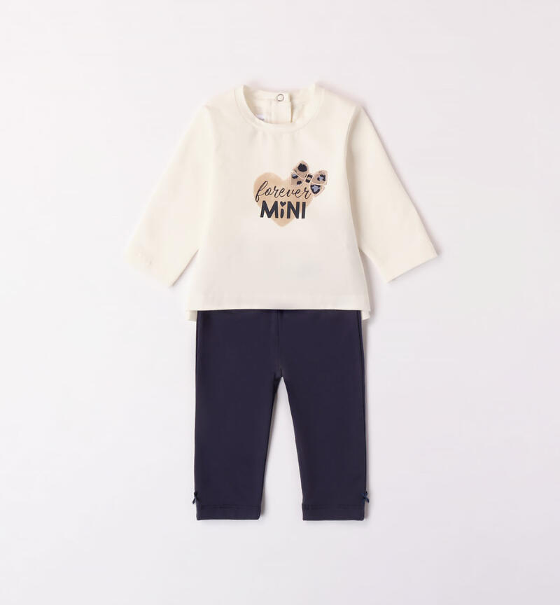 Minibanda outfit with bows for girls from 1 to 24 months PANNA-0112