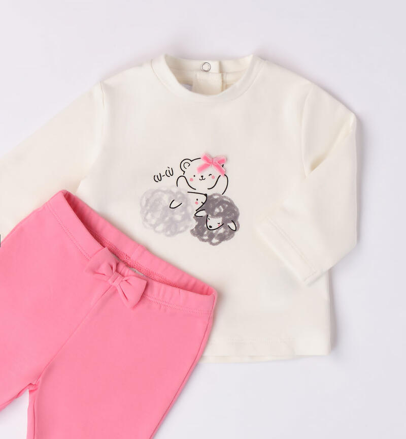 Minibanda sweatshirt outfit for girls from 1 to 24 months PANNA-0112