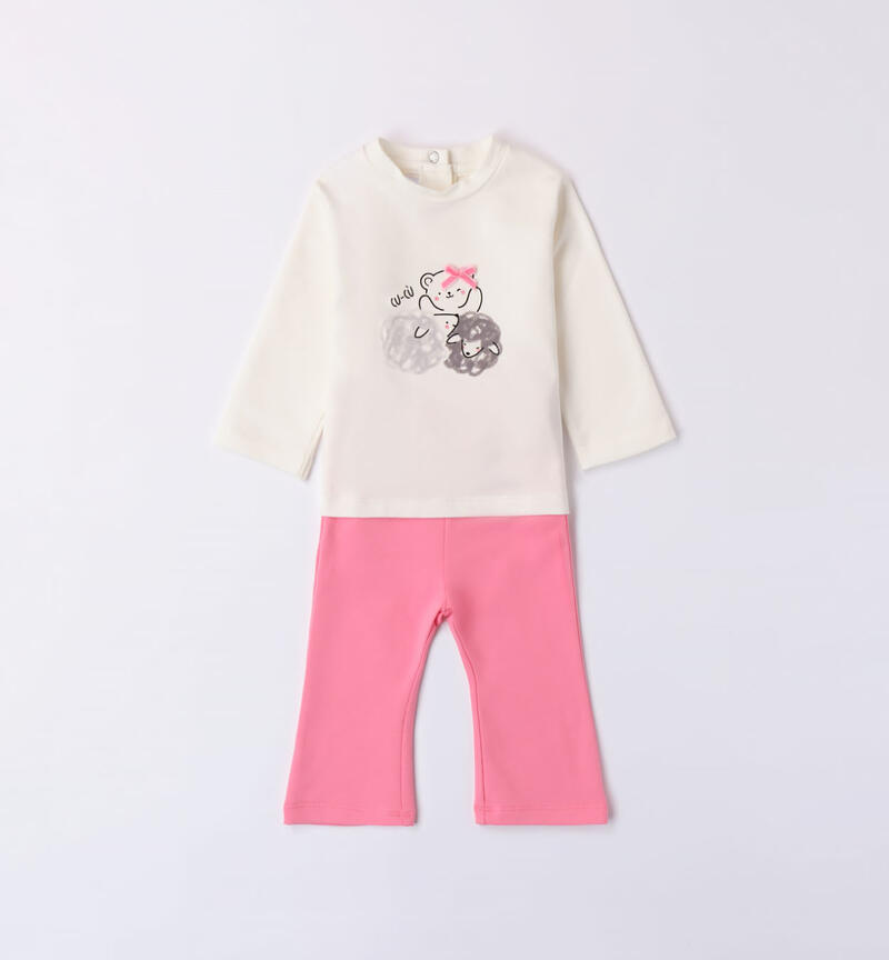 Minibanda sweatshirt outfit for girls from 1 to 24 months PANNA-0112