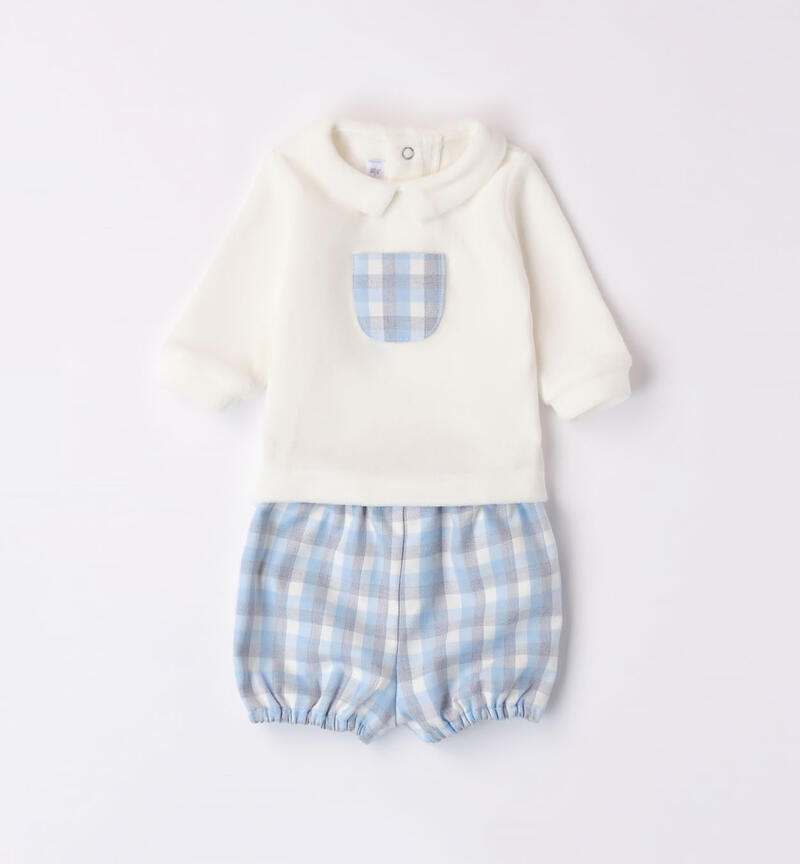 Minibanda outfit with culottes for boys from 1 to 24 months PANNA-0112
