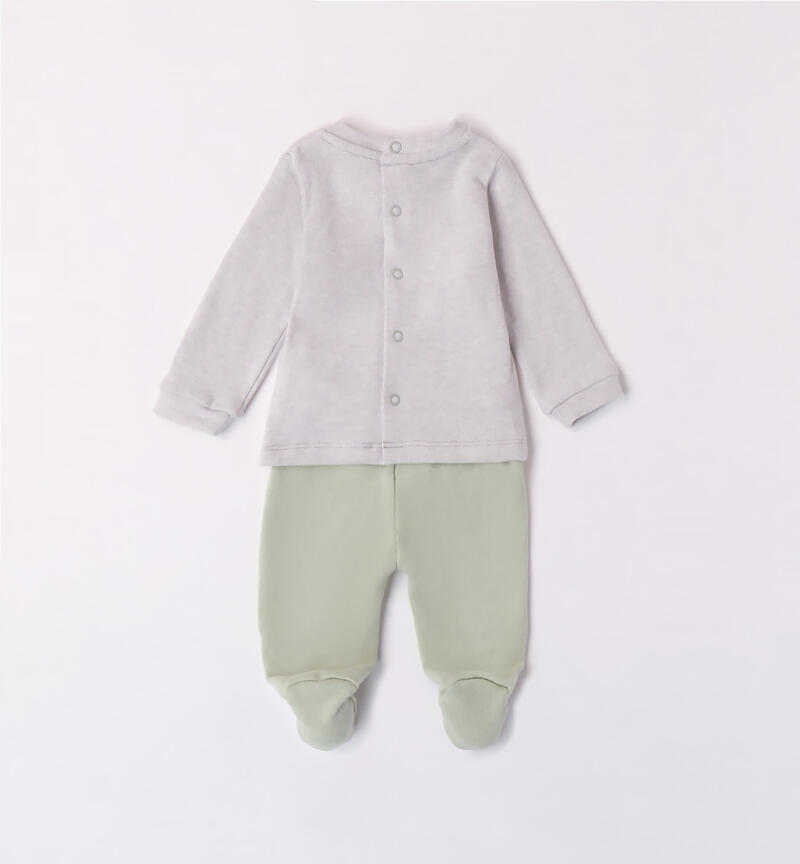 Minibanda hospital outfit for baby boys from 0 to 18 months GRIGIO MELANGE-8992