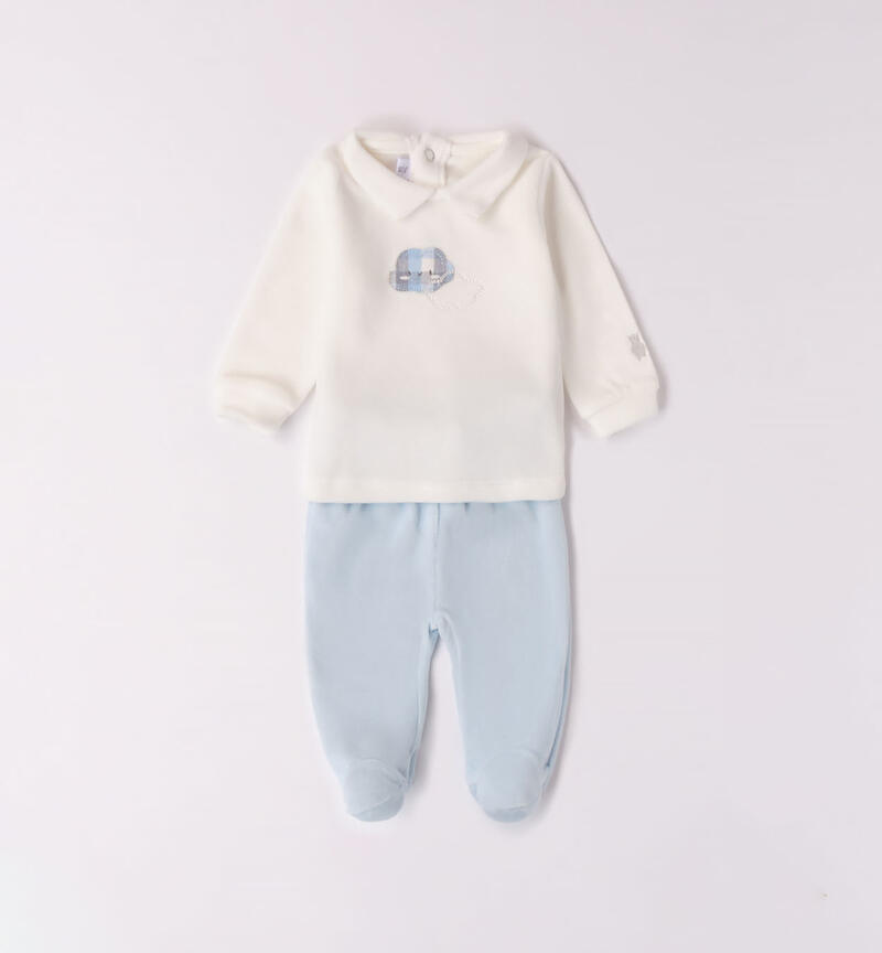 Minibanda cloud hospital outfit for baby boys from 0 to 18 months PANNA-0112