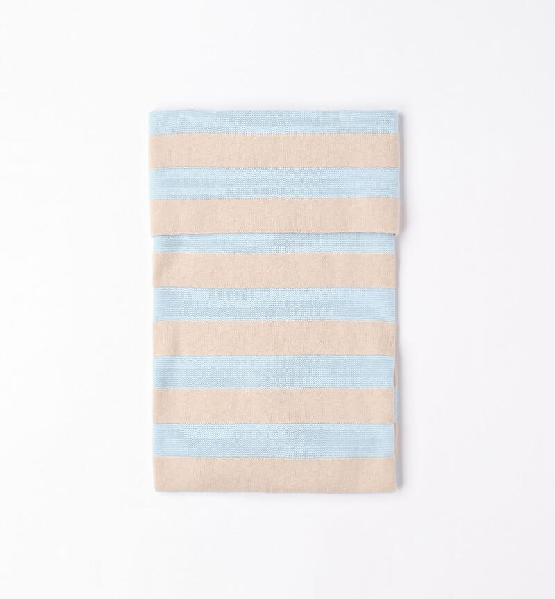 Minibanda striped baby blanket in tricot LIGHT BLUE-3881