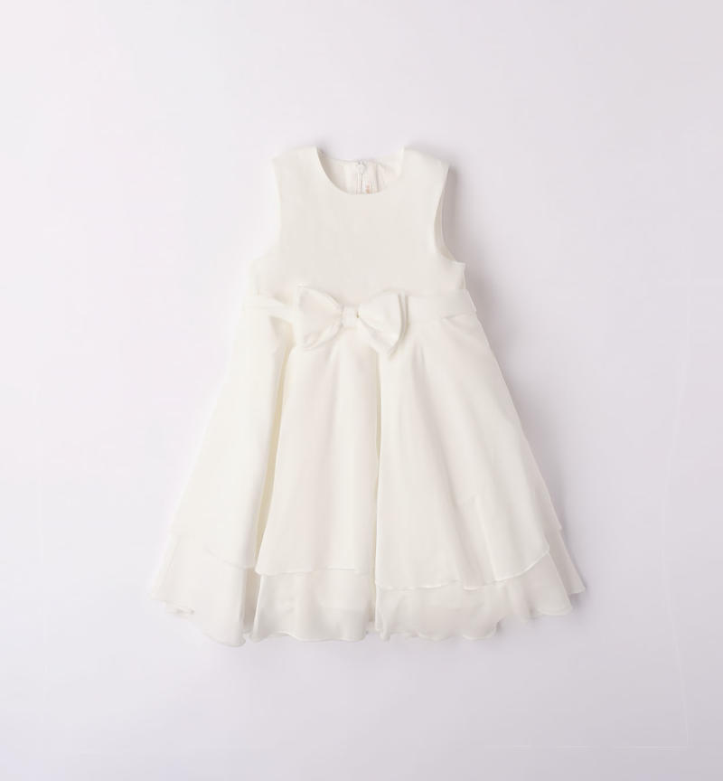 Minibanda elegant dress with bow for baby girls, from 1 to 24 months PANNA-0112