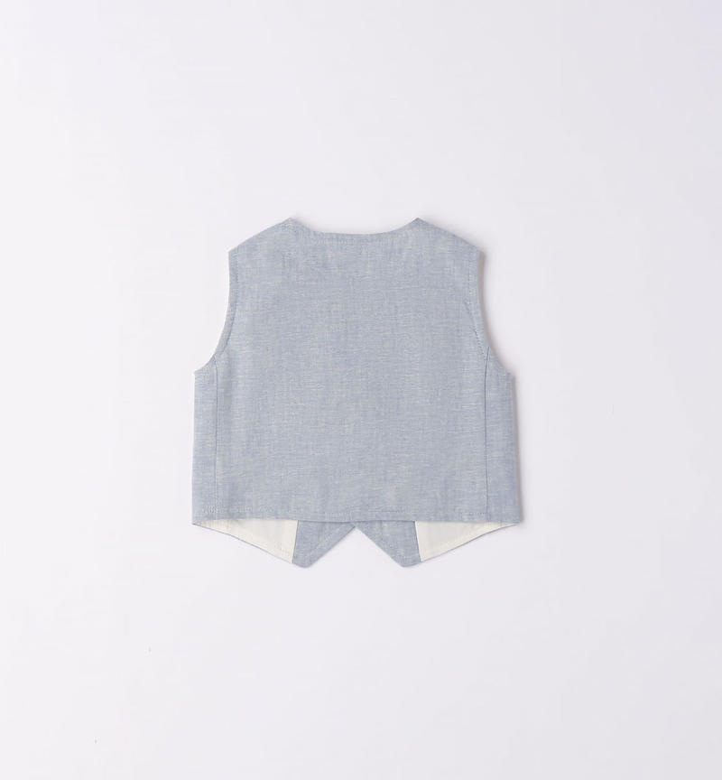 Minibanda elegant formal waistcoat for boys, from 1 to 24 months LIGHT BLUE MELANGE-8833