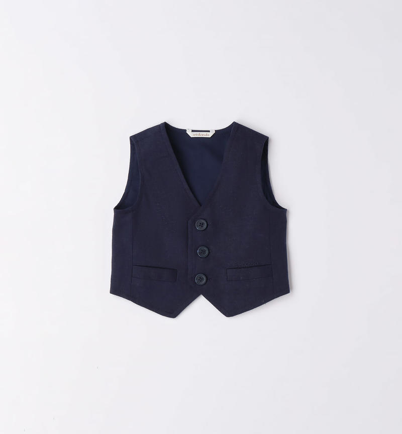 Minibanda elegant formal waistcoat for boys, from 1 to 24 months NAVY-3854