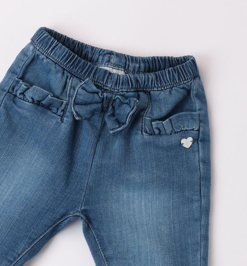 Jeans bimba con risvoltino STONE WASHED CHIARO-7400
