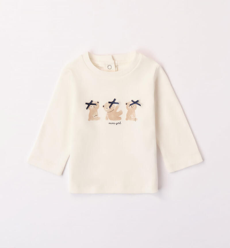 Minibanda T-shirt with bears for girls from 1 to 24 months PANNA-0112