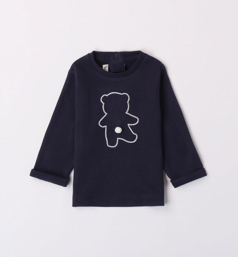 Minibanda teddy bear T-shirt for boys from 1 to 24 months NAVY-3854