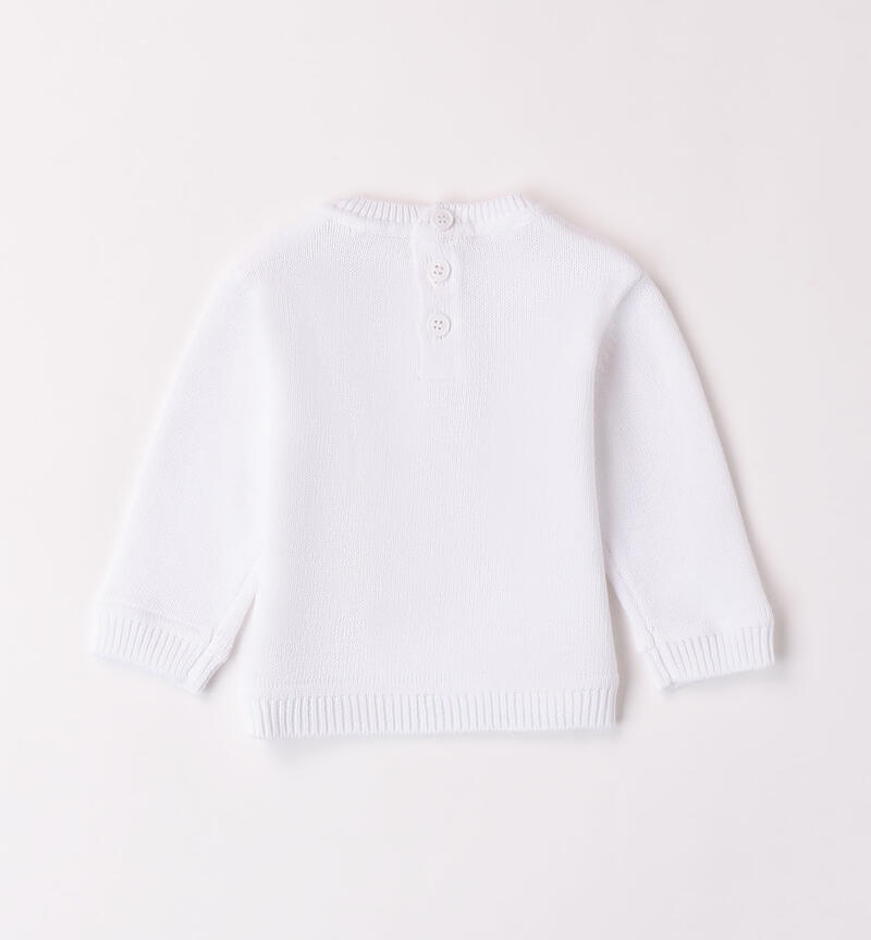 Boys' knitted top in 100% cotton BIANCO-0113