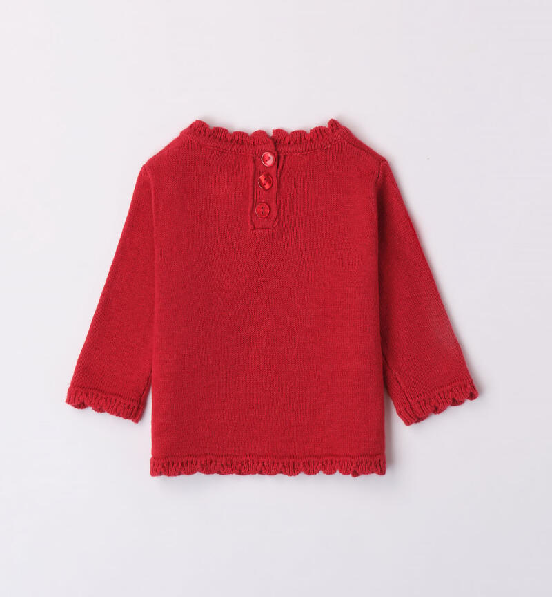 Minibanda jumper with teddy bear for girls from 1 to 24 months ROSSO-2253
