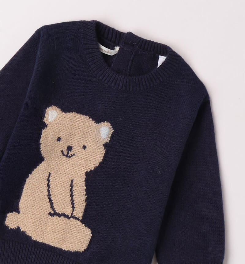Minibanda bear jumper for boys from 1 to 24 months NAVY-3854