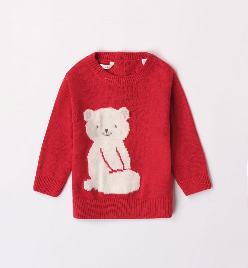 Minibanda bear jumper for boys from 1 to 24 months ROSSO-2253