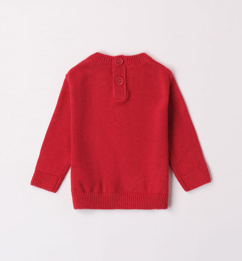 Minibanda bear jumper for boys from 1 to 24 months ROSSO-2253
