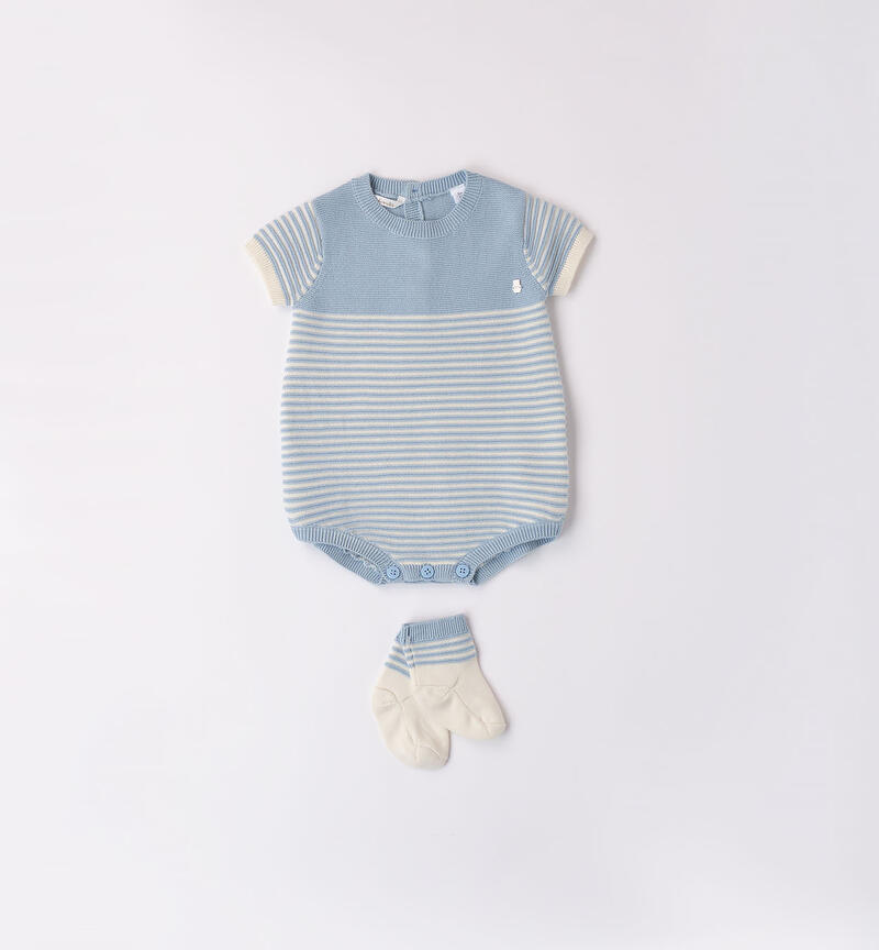 Baby boys' romper in tricot AZZURRO-3862