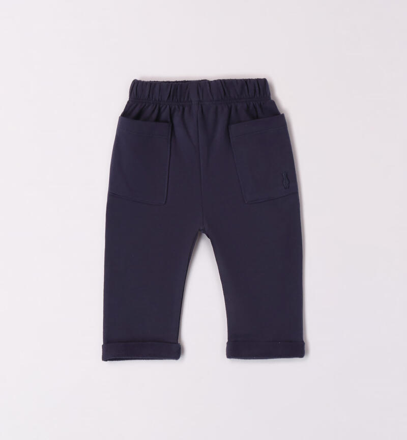 Pantalone bimbo in maglia da 1 a 24 mesi Minibanda NAVY-3854