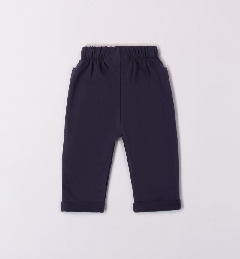 Pantalone bimbo in maglia da 1 a 24 mesi Minibanda NAVY-3854