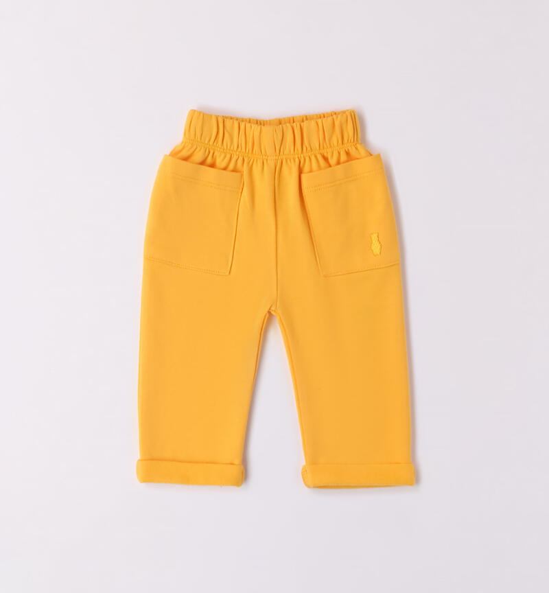 Minibanda knitted trousers for boys aged 1 to 24 months SENAPE-1635