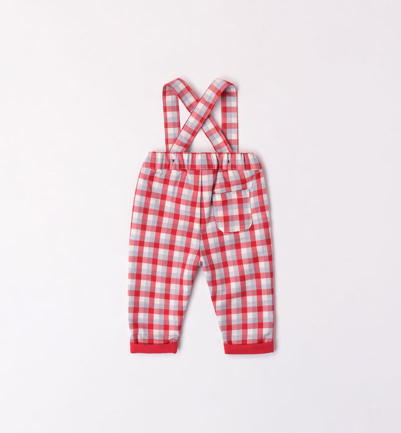 Minibanda trousers with braces for boys, from 1 to 24 months ROSSO-2253