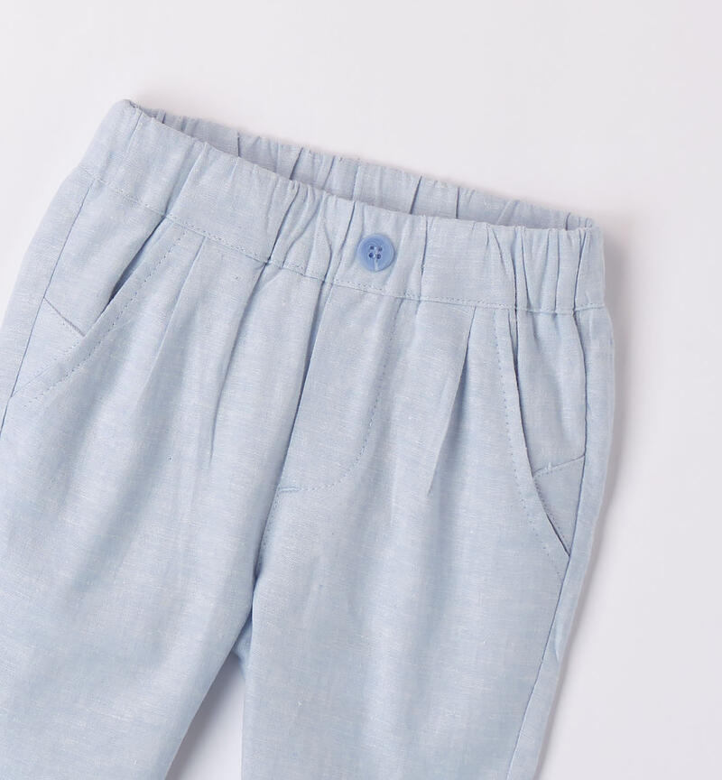 Boys' elegant sky blue trousers AZZURRO-3674