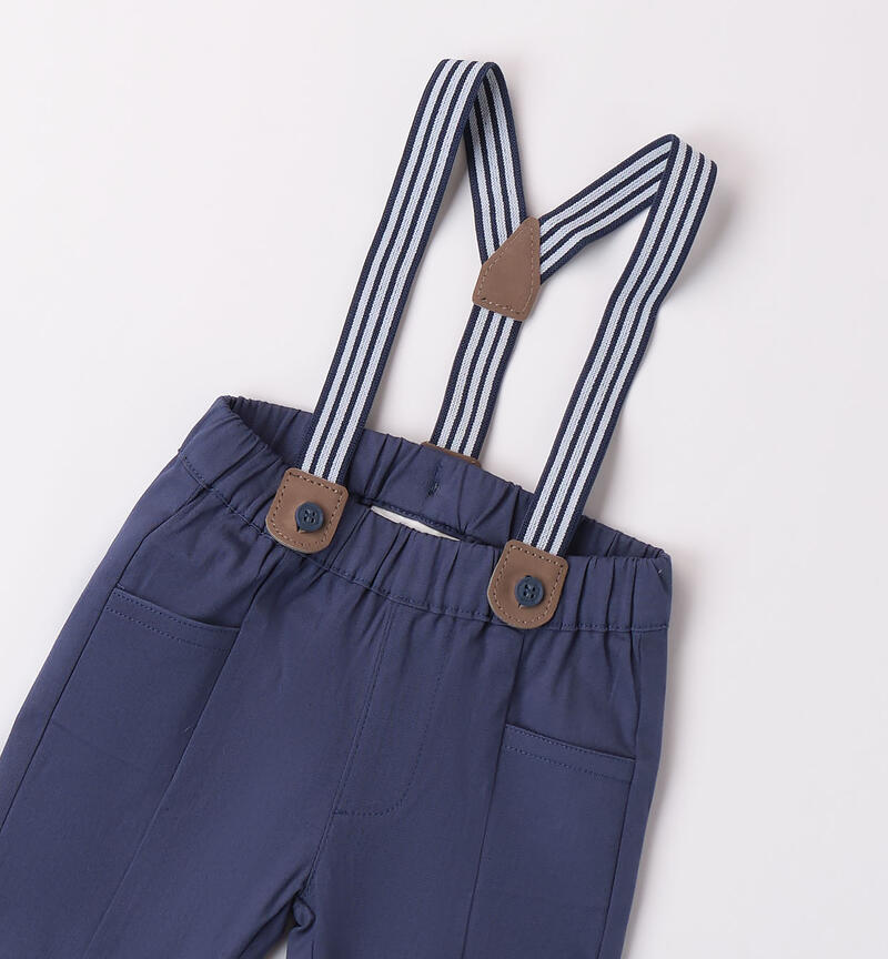 Pantaloni bimbo con bretelle BLU-3666