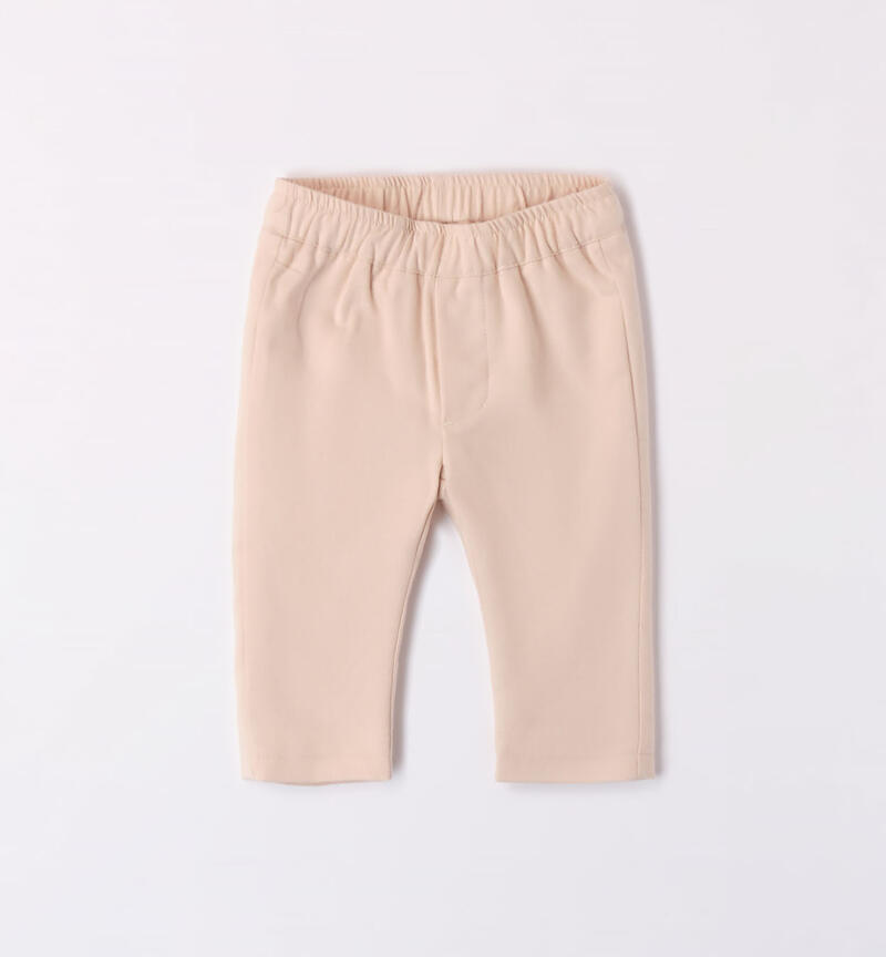 Minibanda classic trousers for boys aged 1 to 24 months BEIGE-0924