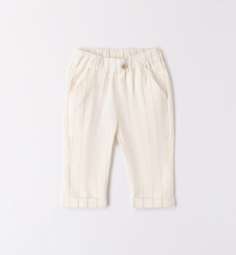 Boys' elegant trousers BEIGE-0434