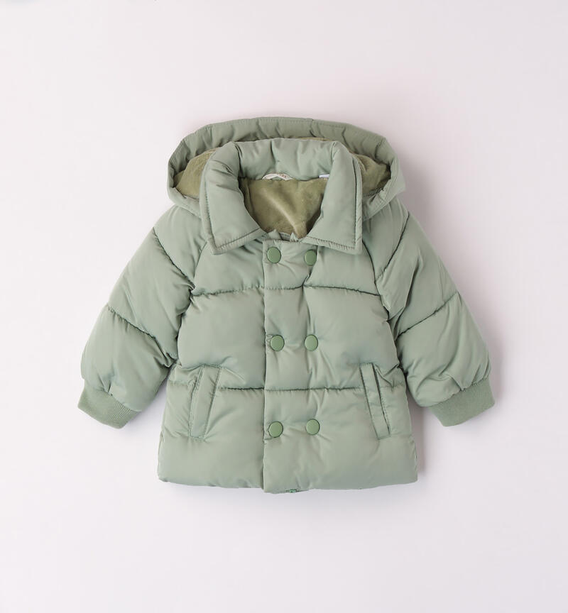 Minibanda green winter padded jacket for boys from 1 to 24 months VERDE SALVIA-4714