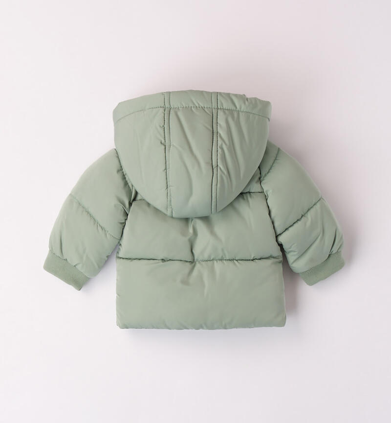 Minibanda green winter padded jacket for boys from 1 to 24 months VERDE SALVIA-4714