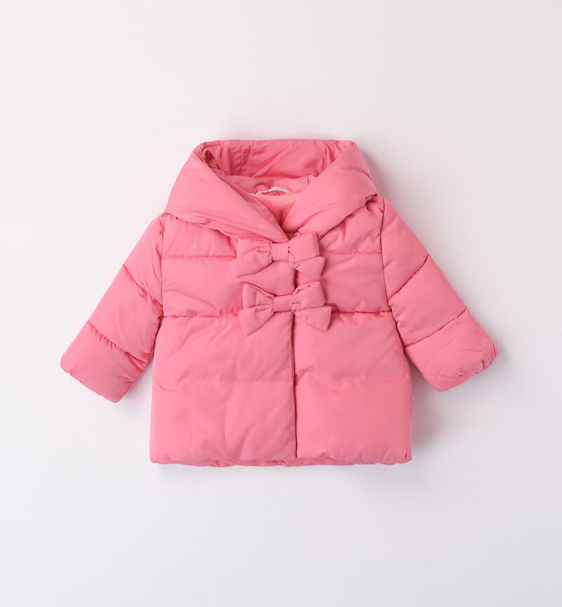 Minibanda padded jacket with bows for baby girls from 1 to 24 months CORALLO-2322