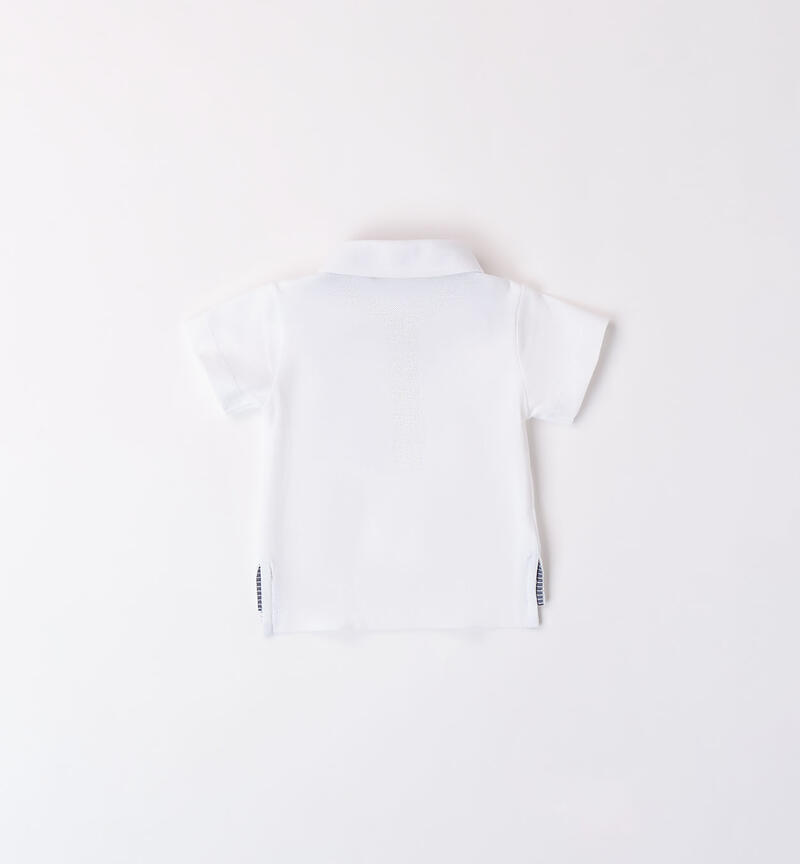 100% cotton polo shirt for baby boys BIANCO-0113