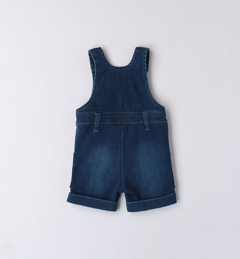 Short dungarees for baby boys STONE WASHED-7450