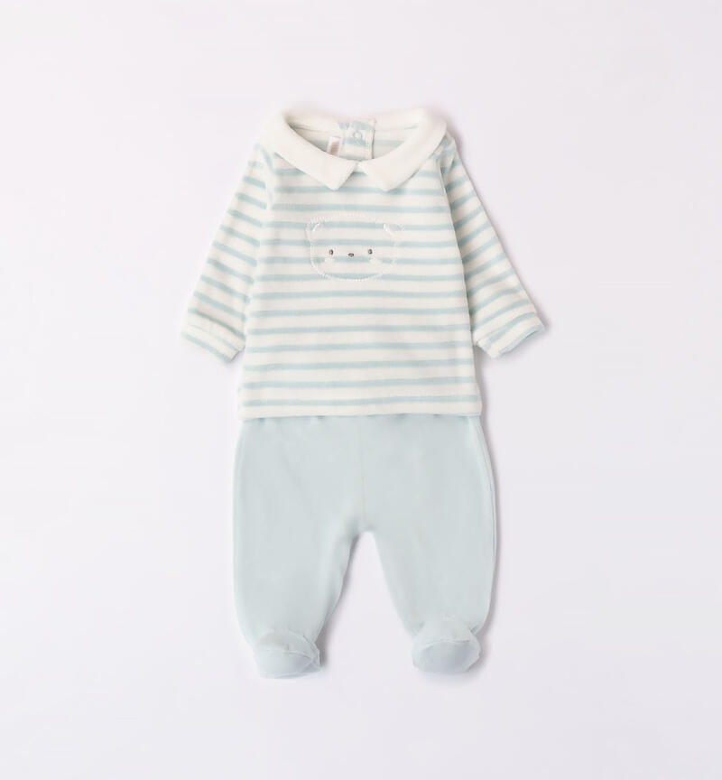 Minibanda two-piece sleepsuit for baby boys from 0 to 18 months ACQUA-3941