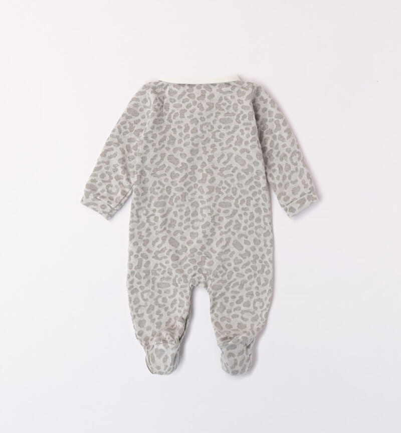 Minibanda winter sleepsuit for baby girls from 0 to 18 months GRIGIO MELANGE-8992