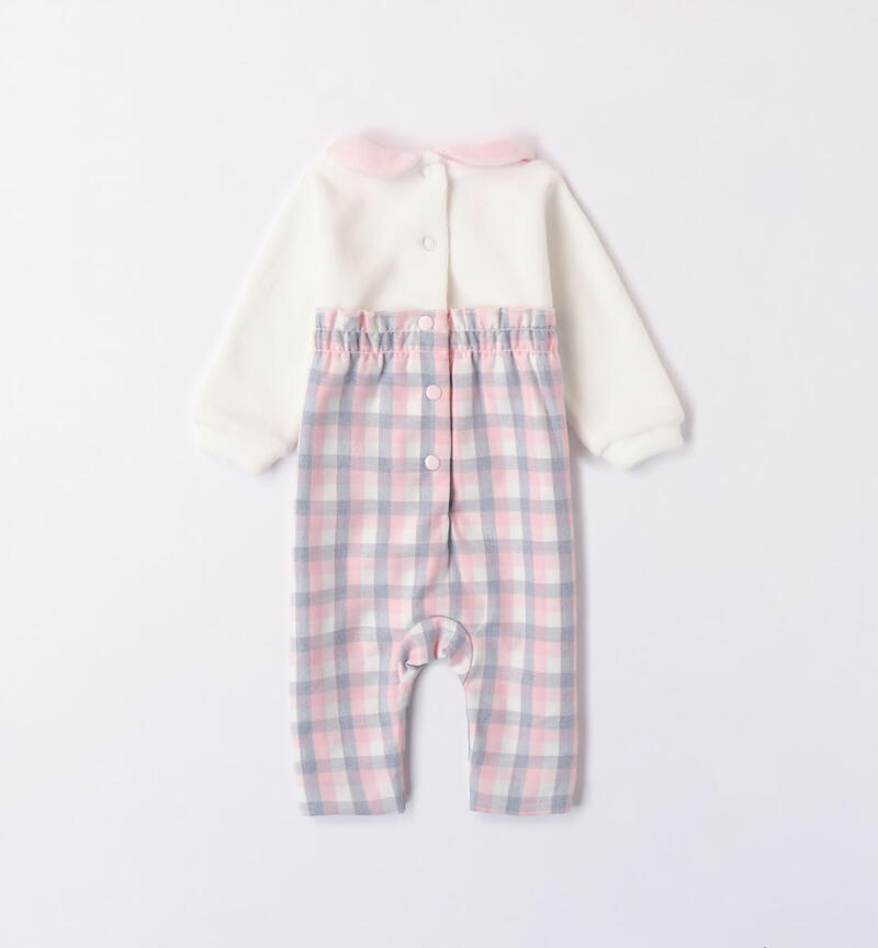 Minibanda check sleepsuit for baby girls from 0 to 18 months PANNA-0112