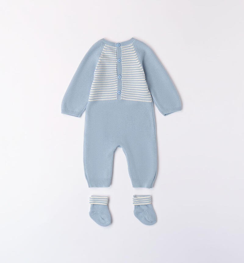Boys' babygrow in tricot AZZURRO-3862