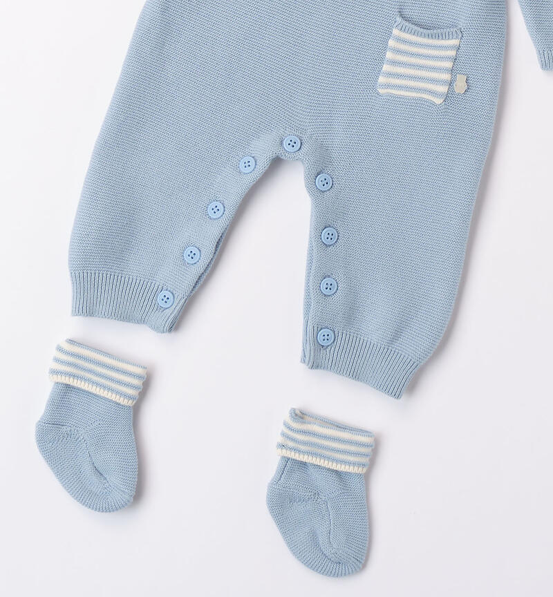 Tutina neonato in tricot AZZURRO-3862