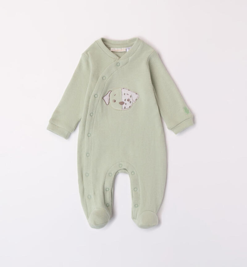 Minibanda baby boy sleepsuit in tricot from 0 to 18 months VERDE CHIARO-4711