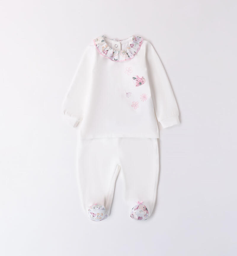 Babygrow for baby girl BIANCO-0113