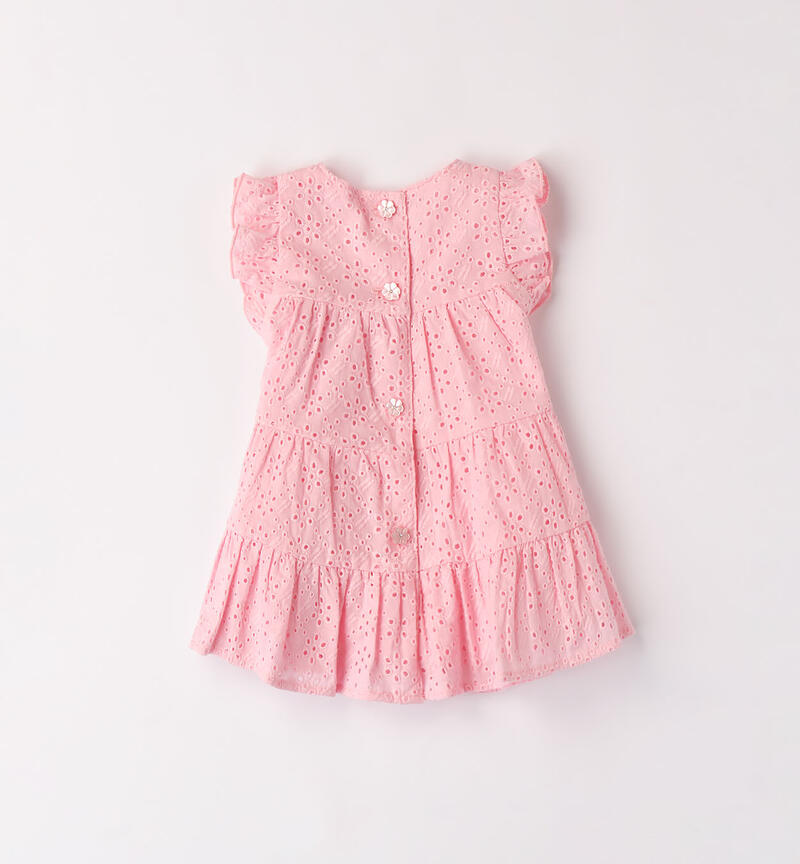 Girls' dress in broderie anglaise LT.PINK-2732